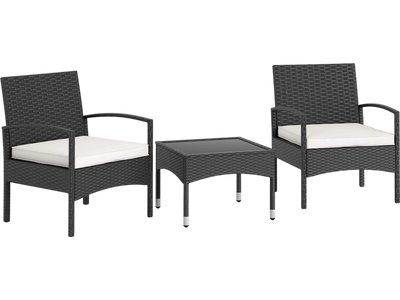Costway 3-Piece Rattan Patio Bistro Furniture Set with Table 72430932 New