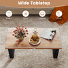 Rustic 47" coffee table with thickened oak tabletop, perfect for snacks and decor in your living room.