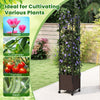 Tall raised garden bed with trellis, adjustable height, and lockable wheels, ideal for growing flowers and vegetables.