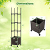 87-inch tall raised garden bed with adjustable trellis, featuring a weatherproof planter box and lockable wheels.