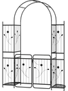 87 inch Tall Garden Arch with Gate Planter Shelves Climbing Trellises