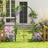 Garden arbor with lockable gate and side planters, made of premium metal, ideal for enhancing outdoor spaces.