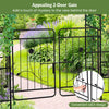 Garden arbor with lockable gate and side planters, featuring elegant patterns and sturdy metal design for outdoor.