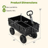 Utility wagon dimensions with removable Oxford cloth liner, 880 lbs capacity, ideal for gardening and outdoor use.