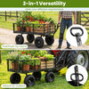 Utility wagon with removable Oxford cloth liner, 10" wheels, and 180° rotating handle for versatile outdoor use.
