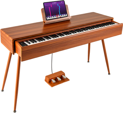 Costway 88-Key Graded Hammer Action Weighted Digital Piano Keyboard with Push-Pull Drawer 13722140 New