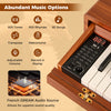 88-key weighted keyboard in brown with abundant music options, adjustable volume, and French DREAM audio source for.