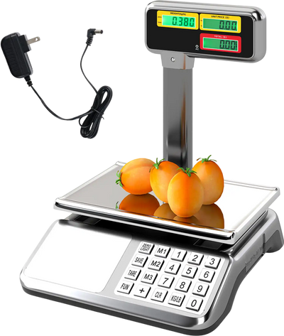 Costway 88 lbs Digital Price Computing Food Scale Dual LCD Pole 56366992 New