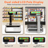 Dual-sided LCD display of the 88lb price computing scale, featuring a stainless steel platform for commercial food use.