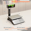 Digital price computing scale with dual LCD display, 88 lb capacity, stainless steel platform for commercial food use.