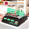 Digital commercial food scale with dual LCD displays, 88 lb capacity, and one-button lb/kg unit switching for easy.