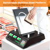 Removable stainless steel platform of the 88lb price computing scale for easy cleaning and long-lasting use.