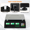 Digital commercial food scale with dual LCD displays, adjustable foot pads, and removable stainless steel platform for.