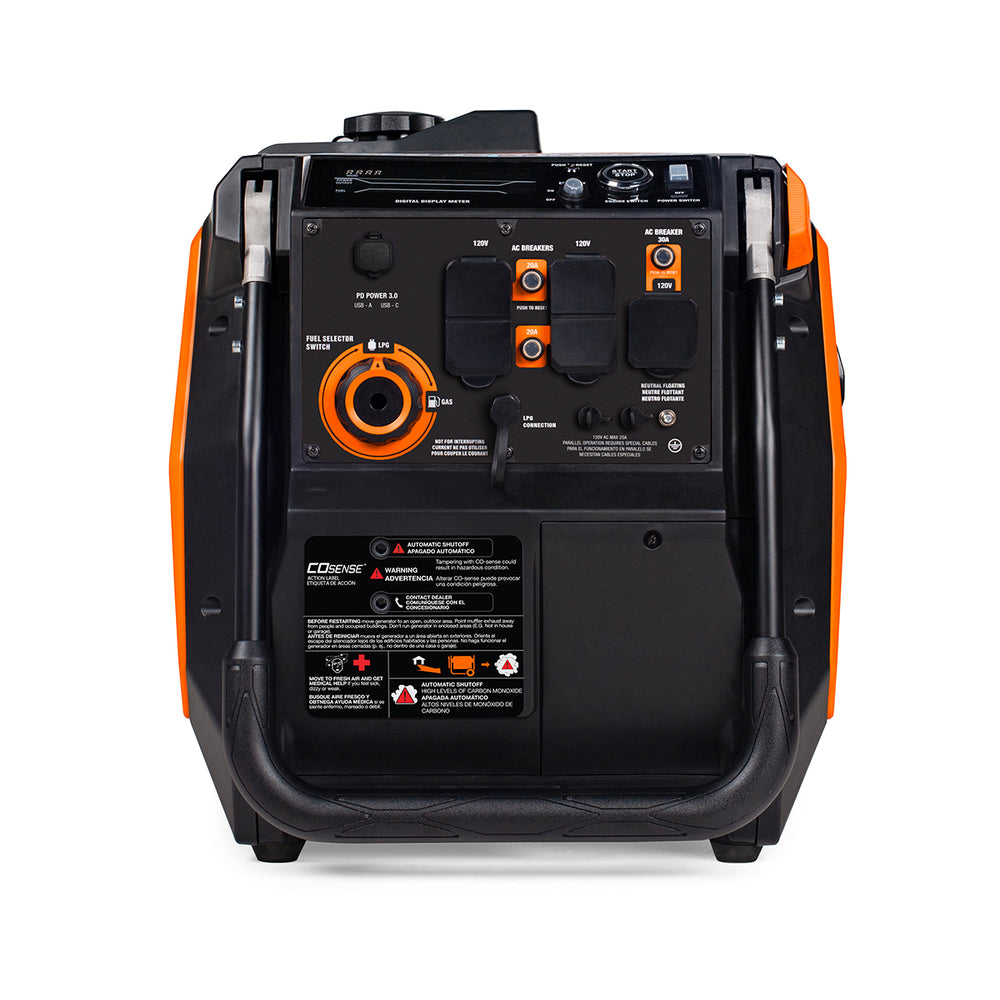 Generac iQ5200 DF 8945 3900W/5200W Generator Dual Fuel Gas Propane Inverter COSense Electric Start RFB