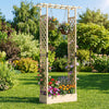 89 Inch Tall Wooden Raised Garden Bed with Side Trellis and Hanging Roof Drainage Holes-Natural - Gallery View 1 of 10