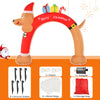 8-foot lighted inflatable Christmas dachshund arch with LED lights, gift boxes, and accessories for outdoor holiday.