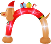 8 Feet Lighted Inflatable Christmas Dachshund Arch with Air Blower
