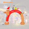 Lighted inflatable 8 feet Christmas dachshund arch with gift boxes, featuring bright LED lights for outdoor holiday.