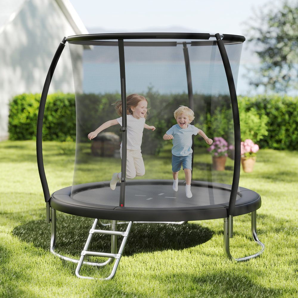 8FT Outdoor Heavy-Duty Recreational Trampoline-Black - Gallery View 1 of 10