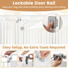 Locking door rail of the 8-panel plastic dog fence, designed for easy opening and closing, ideal for pet containment.