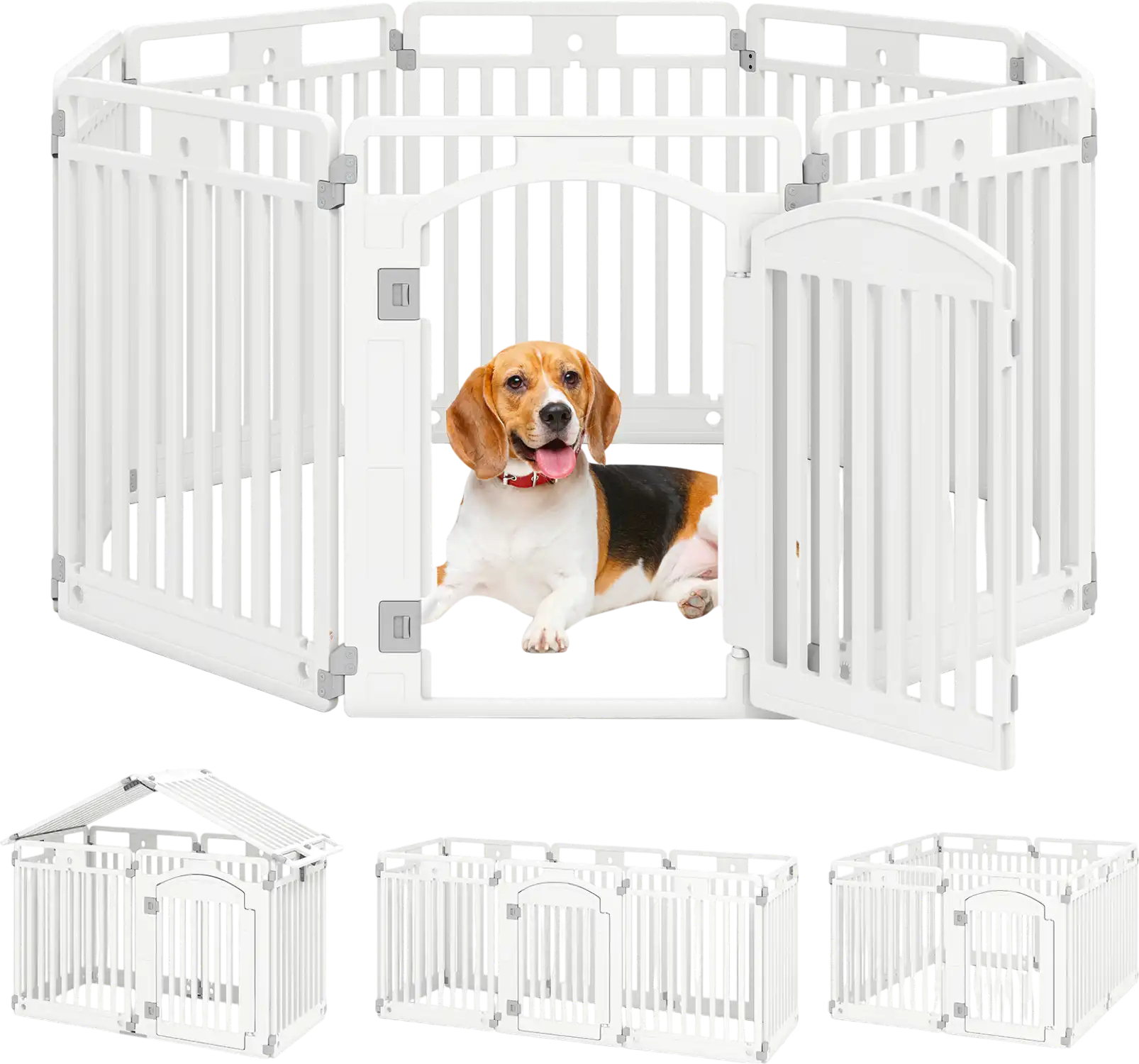 Costway 8-Panel Tall Plastic Dog Fence Puppy Pen w/ Locking Door 862741359 New