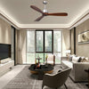 Modern 52-inch ceiling fan with brushed nickel finish and solid wood blades, ideal for enhancing indoor air circulation.