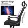 High back mesh office chair with ergonomic design, adjustable height, and breathable material for comfort and airflow.