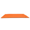 Three-layer orange water floating pad made of eco-friendly XPE foam, perfect for 4-6 people at pools or beaches.