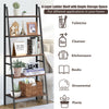 5-tier ladder bookshelf made of steel and particle board, ideal for stylish storage in living room or study.