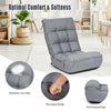Adjustable gray floor chair with breathable linen fabric and thick cushioned seat, perfect for gaming or reading.