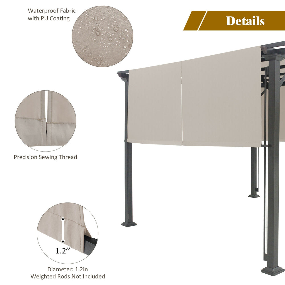 16' x 4' 2 Pieces Universal Replacement Canopy for Pergola Structure Sun Awning - Gallery View 9 of 9