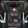 Multifunctional car center console of the 12V kids electric ATV with power button, USB slot, and audio controls for fun.