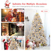 6 feet hinged unlit artificial silver tinsel Christmas tree with 1036 branch tips, perfect for festive indoor and.