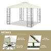 10x10 feet patio gazebo canopy tent with a double tier roof, decorative patterns, and sturdy steel frame for outdoor.