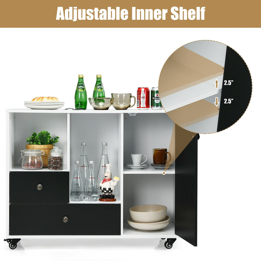 Lateral mobile filing cabinet in black featuring adjustable inner shelf, two drawers, and rolling casters for versatile.