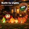 Thanksgiving inflatable turkey with built-in lights, cornucopia, and pumpkins, perfect for festive outdoor decoration.