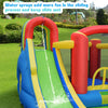 Inflatable water slide with water sprays, made of puncture-resistant 420D oxford fabric, perfect for outdoor summer fun.
