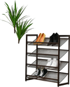 4-tier metal shoe rack with adjustable mesh shelves, perfect for organizing up to 16 pairs in entryways or hallways.
