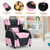 Kids youth PU leather gaming sofa recliner in pink with adjustable backrest and footrest for comfortable gaming and.