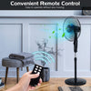 16-inch adjustable height fan with remote control, quiet oscillation, and 3-speed settings for home and office comfort.
