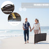 Folding patio lounger chair with premium wicker and heavy-duty steel, ideal for easy transport and outdoor relaxation.