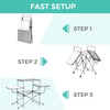 Foldable outdoor BBQ table with heat-resistant aluminum countertop, featuring side shelves and hooks for easy setup.