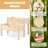 2 Tier Wooden Elevated Planter Box made of solid fir wood, designed for balcony gardening with drainage holes for.