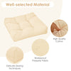 Beige 21x21 inch patio chair seat cushion with waterproof polyester fabric and high resilience cotton for indoor and.