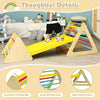 Wooden 3-in-1 triangle climber set with ramp, designed for kids' play and motor skill development, featuring smooth.