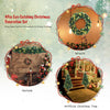 4-piece Christmas decoration set featuring a wreath, garland, and two entrance trees with pre-lit LED lights for.