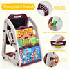 3-in-1 kids art easel with double-sided whiteboard and chalkboard, featuring adjustable height and convenient storage.