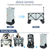 Collapsible outdoor folding wagon cart in gray with adjustable handle, designed for easy transport and storage.