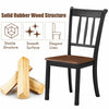 Black spindle back dining chair made of solid rubber wood, featuring a smooth surface and ergonomic design for comfort.