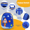 Kids luggage set featuring a colorful rocket design, adjustable straps, and a portable handle for travel convenience.